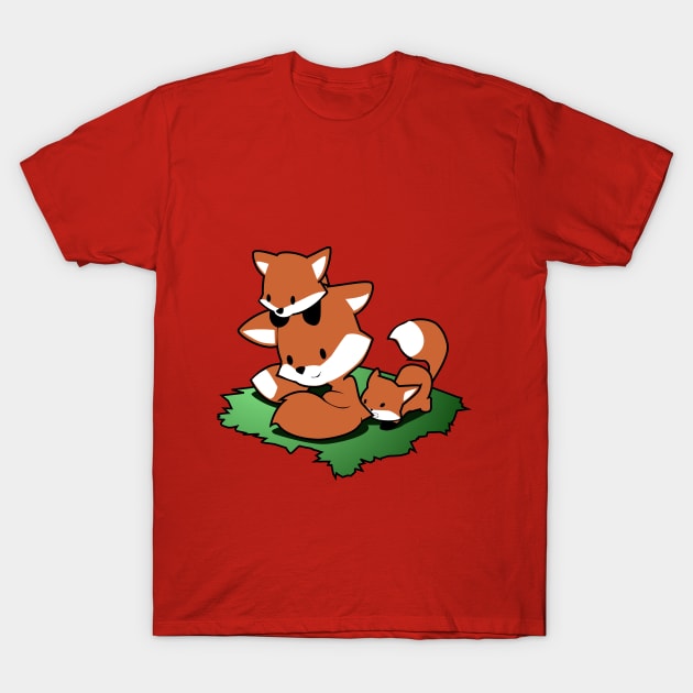 Chibi Fox Family T-Shirt by Spikeani